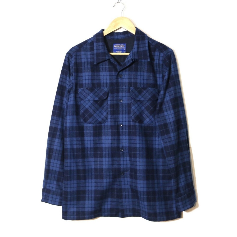 Pendleton Board Shirt Fitted Blue Tartan Shirt